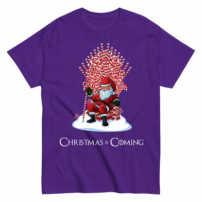 Santa Claus Sitting On Candy Cane Iron Throne Christmas T-Shirt - product view 2
