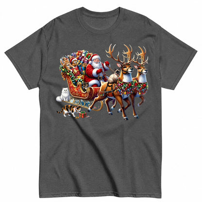 Santa Claus Sleigh With Christmas Cats T-Shirt - product view 3