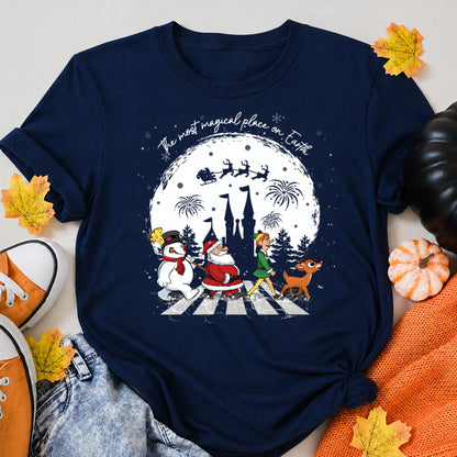 Santa Friends Abbey Road Christmas Parody T-Shirt - product view 8