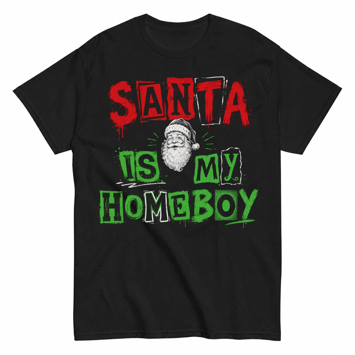 Santa Is My Home Boy Christmas T-Shirt - product view 1