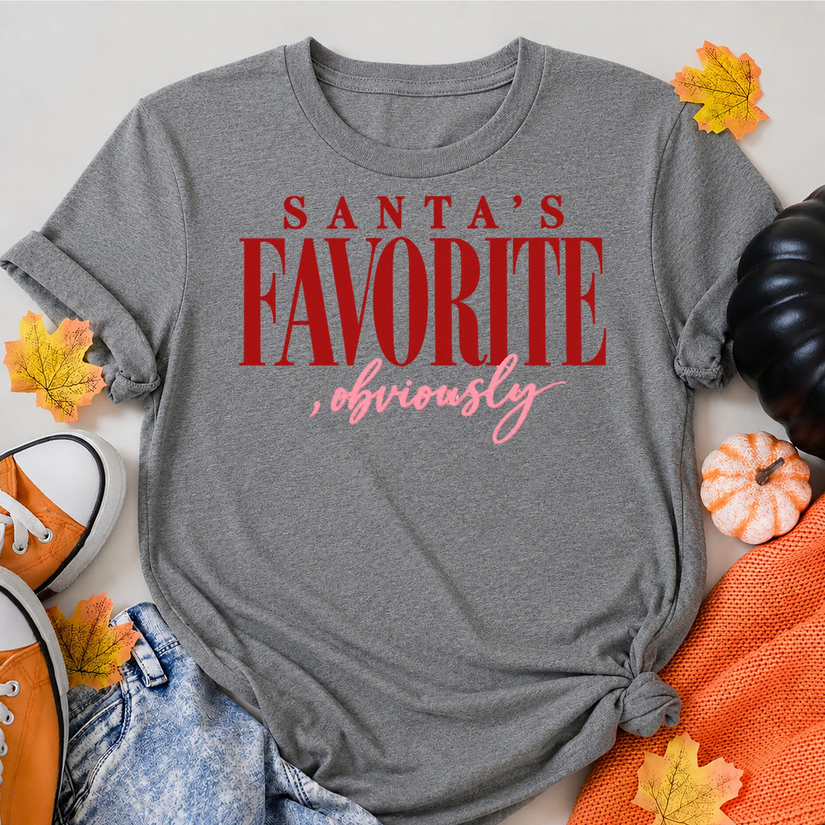 Santas Favorite Obviously Christmas T-Shirt - product view 7