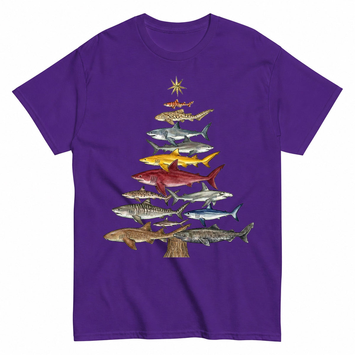 Shark Lovers Christmas Tree T-Shirt - product view 2