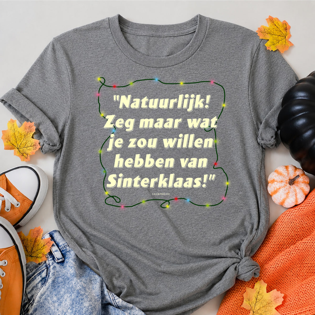 Sinterklaas Lights Christmas T-Shirt - product view 7