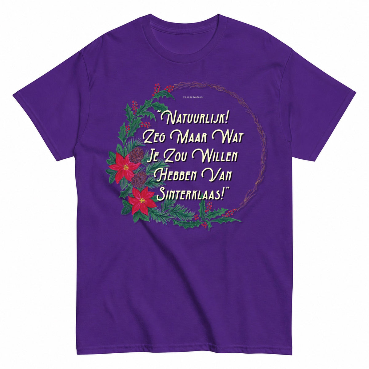 Sinterklaas Wreath Christmas T-Shirt - product view 2