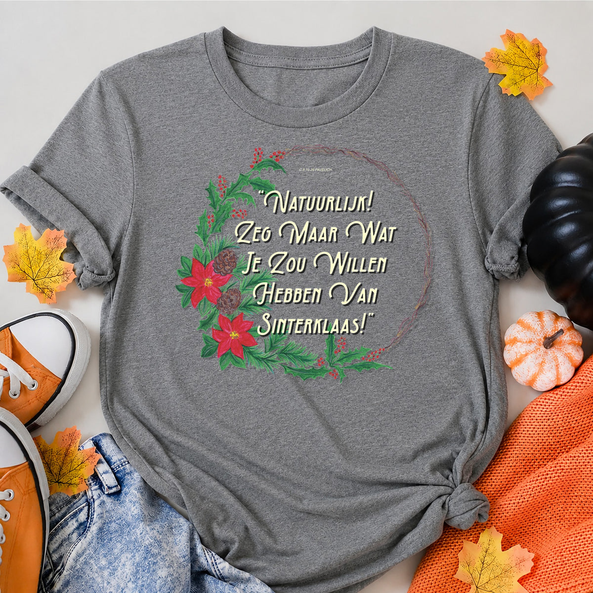 Sinterklaas Wreath Christmas T-Shirt - product view 7