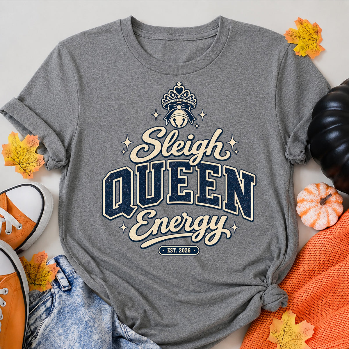 Sleigh Queen Energy Trending For Her Christmas T-Shirt - product view 7