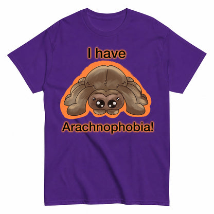 Spider Plush (Arachnophobia) Halloween Shirt in Blue – product view