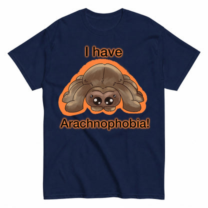 Spider Plush (Arachnophobia) Halloween Shirt in Navy – product view