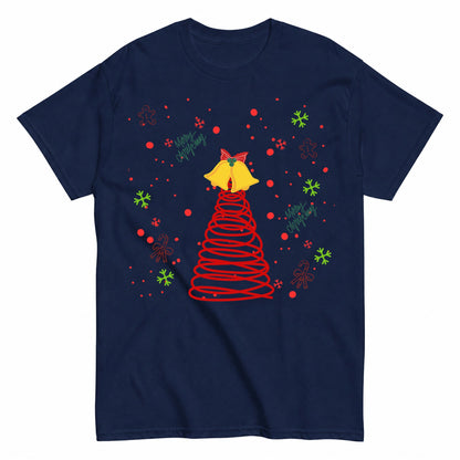 Spiral Christmas Tree And Bells T-Shirt - product view 4