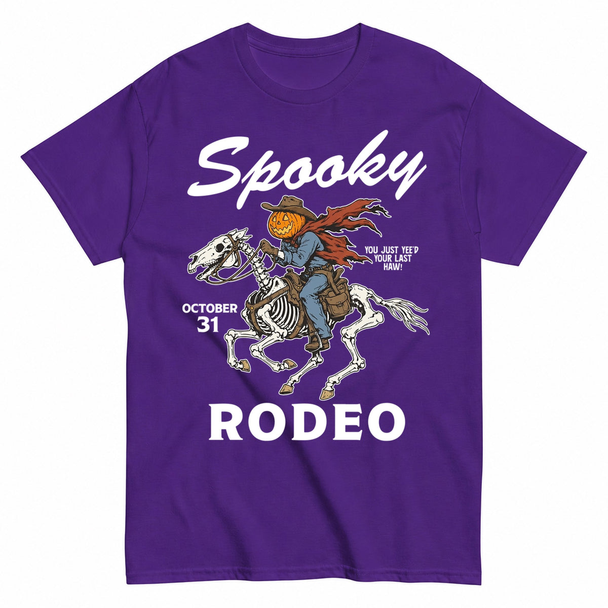 Spooky Rodeo Halloween Shirt in Blue – product view