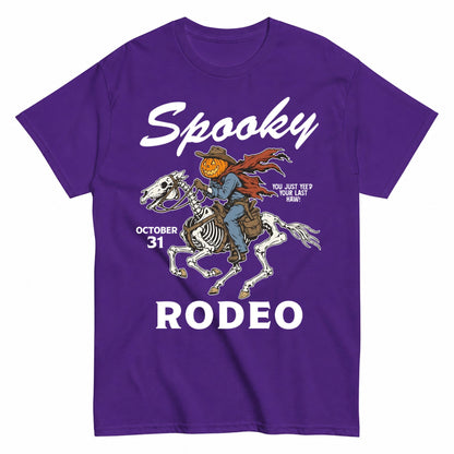 Spooky Rodeo Halloween Shirt in Blue – product view
