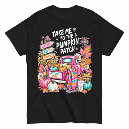 Take Me To The Pumpkin Patch Halloween Shirt in Black – product view