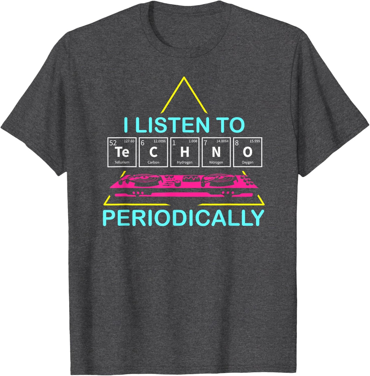 KAVENRO Periodic Techno gray graphic T-shirt with periodic-table inspired design
