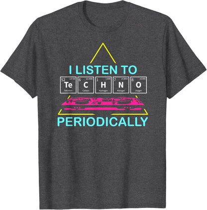 KAVENRO Periodic Techno gray graphic T-shirt with periodic-table inspired design