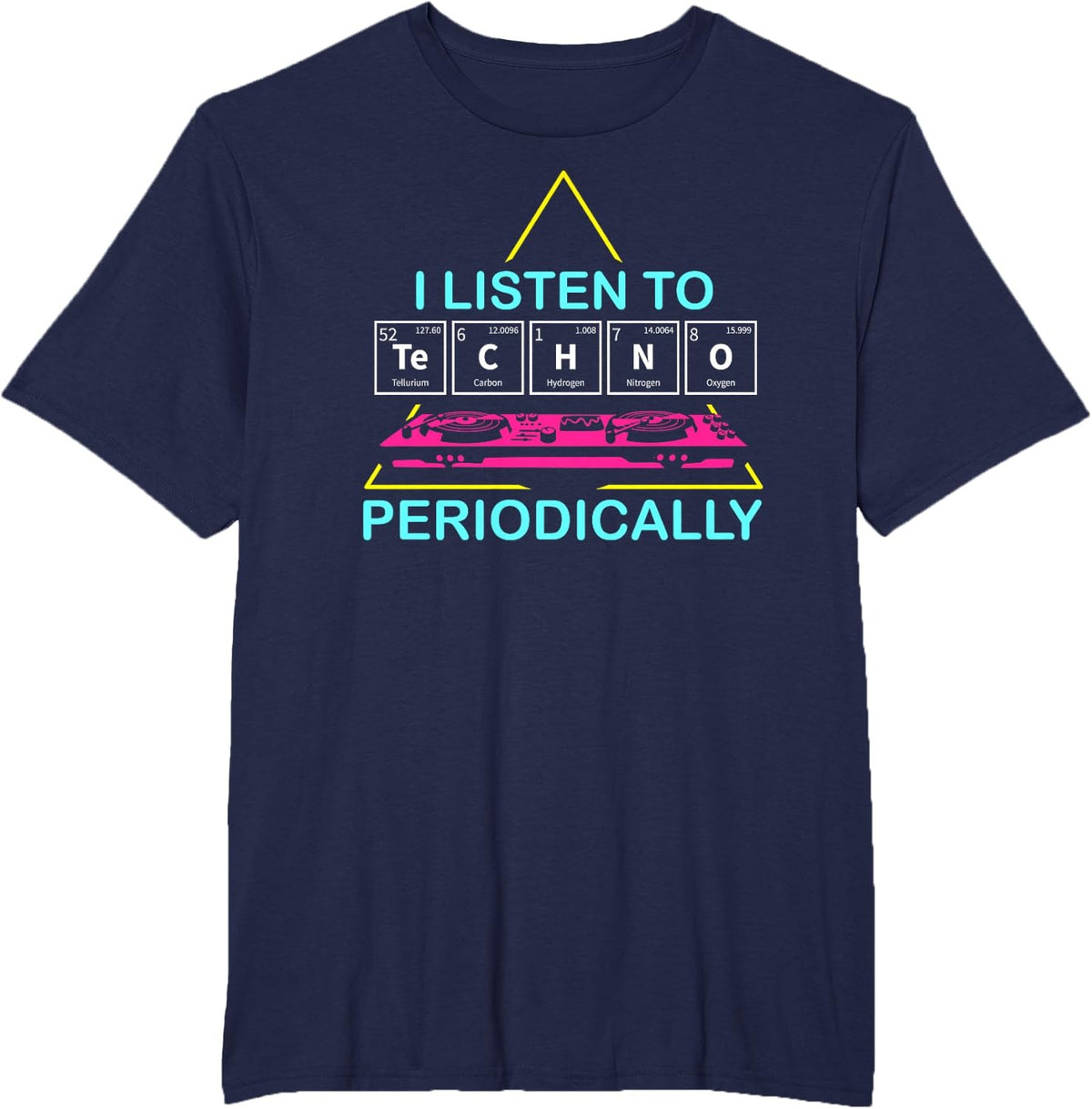 KAVENRO Periodic Techno blue graphic T-shirt with periodic-table inspired design