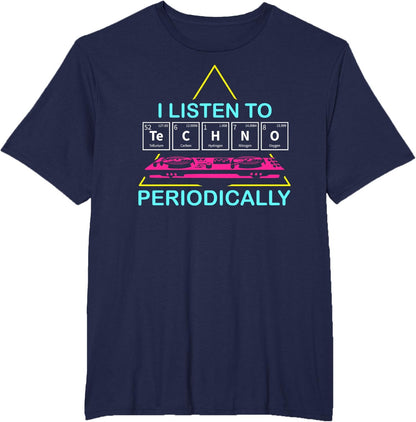 KAVENRO Periodic Techno blue graphic T-shirt with periodic-table inspired design