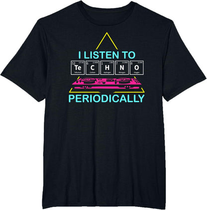 KAVENRO Periodic Techno graphic T-shirt in black with periodic-table inspired design