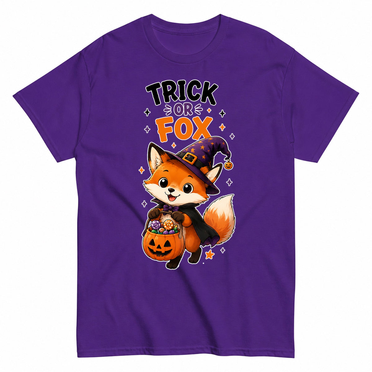 Trick Or Fox Halloween Shirt in Blue – product view