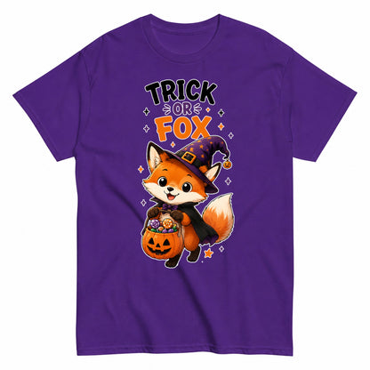 Trick Or Fox Halloween Shirt in Blue – product view