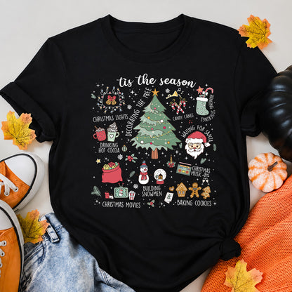 Vintage Christmas Doodle Retro Holiday T-Shirt - product view 5