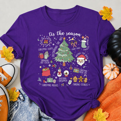 Vintage Christmas Doodle Retro Holiday T-Shirt - product view 6