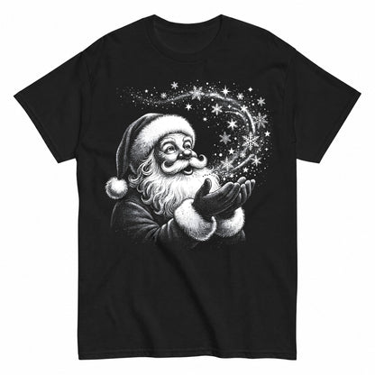 Vintage Santa Claus Retro Christmas Black And White Santa Winter Classic Xmas T-Shirt - product view 1