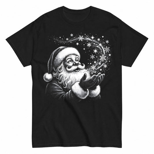 Vintage Santa Claus Retro Christmas Black And White Santa Winter Classic Xmas T-Shirt - product view 1