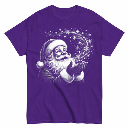 Vintage Santa Claus Retro Christmas Black And White Santa Winter Classic Xmas T-Shirt - product view 2