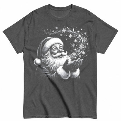 Vintage Santa Claus Retro Christmas Black And White Santa Winter Classic Xmas T-Shirt - product view 3