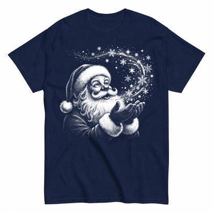 Vintage Santa Claus Retro Christmas Black And White Santa Winter Classic Xmas T-Shirt - product view 4