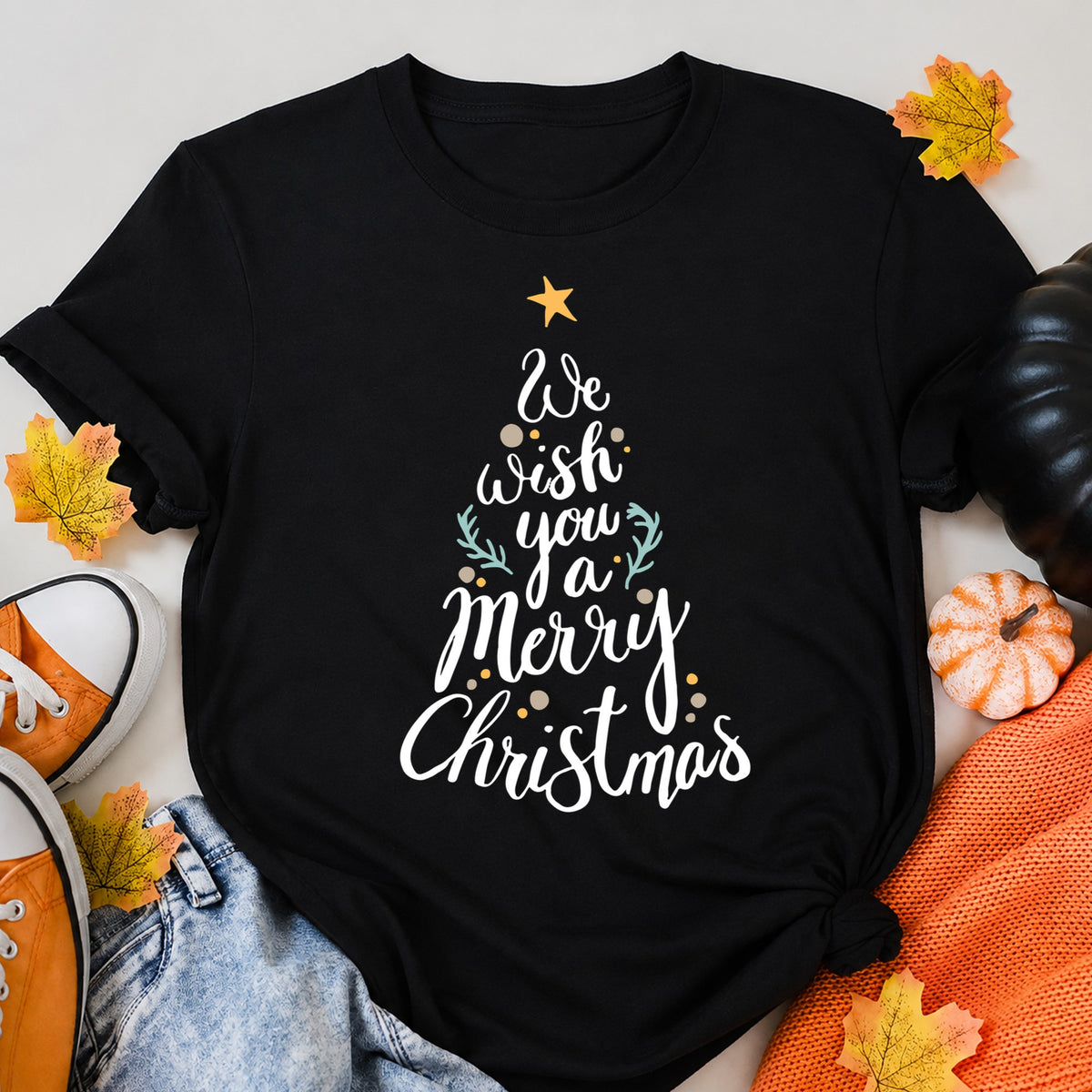 We Wish You A Merry Christmas Faith Looks Good T-Shirt - product view 5