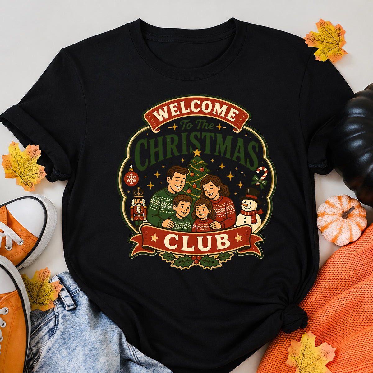 Welcome To The Christmas Club Christmas Family T-Shirt - product view 5