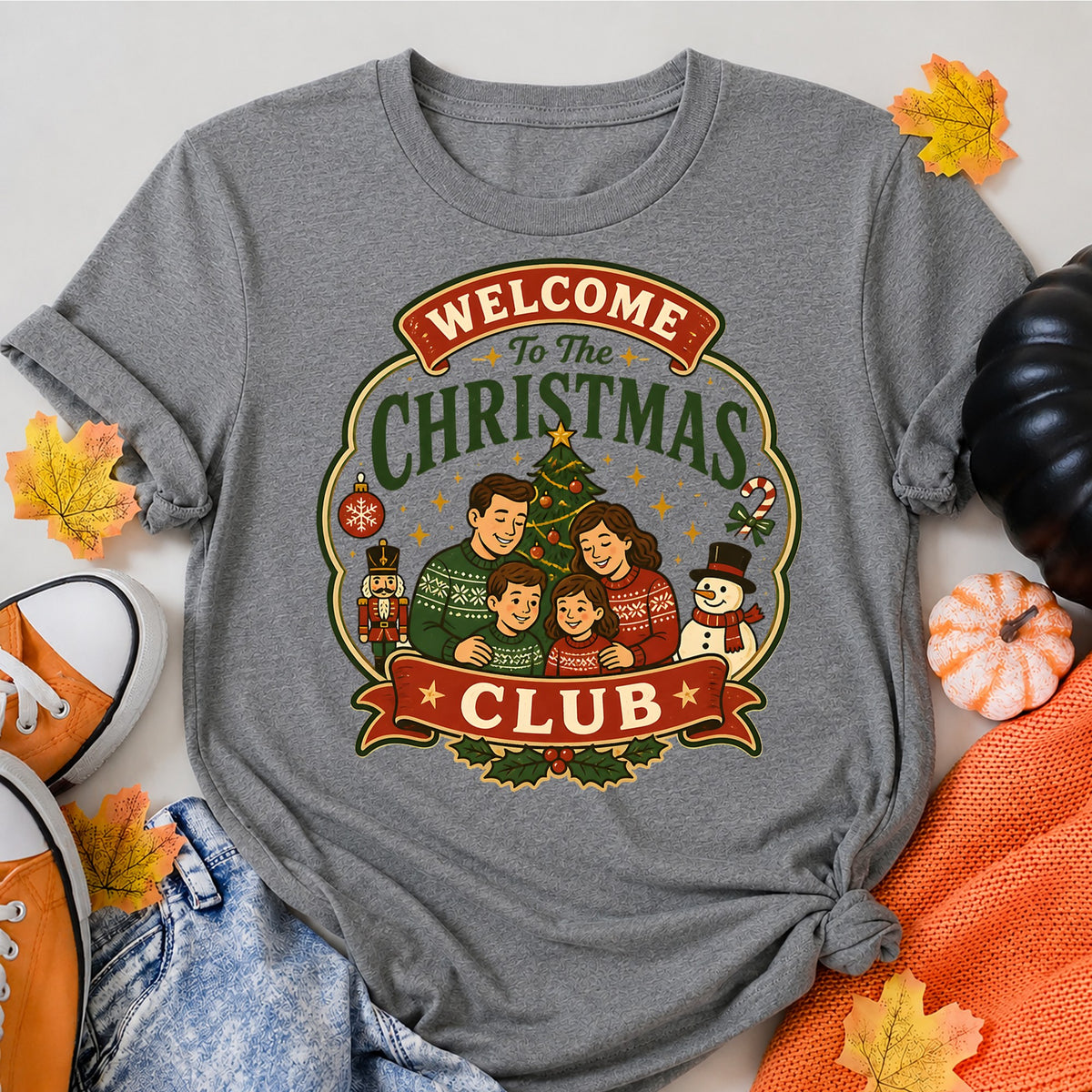 Welcome To The Christmas Club Christmas Family T-Shirt - product view 7