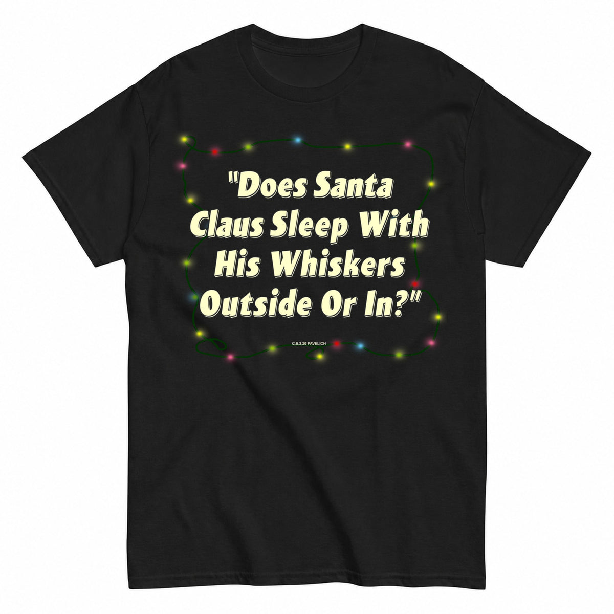 Whiskers Lights Christmas T-Shirt - product view 1
