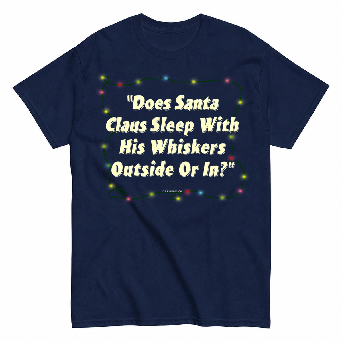 Whiskers Lights Christmas T-Shirt - product view 4