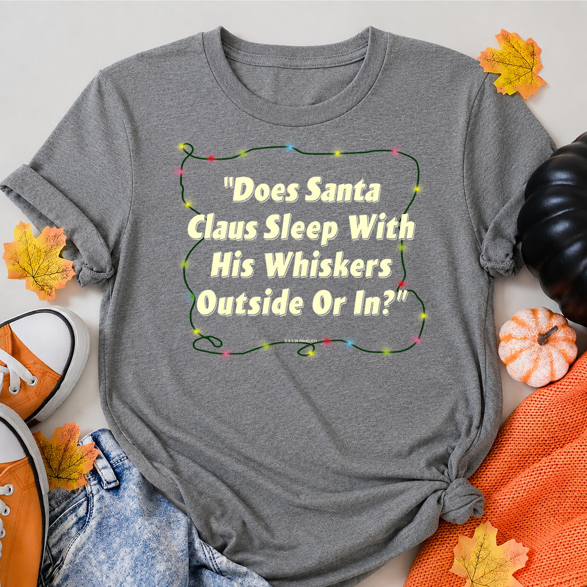 Whiskers Lights Christmas T-Shirt - product view 7