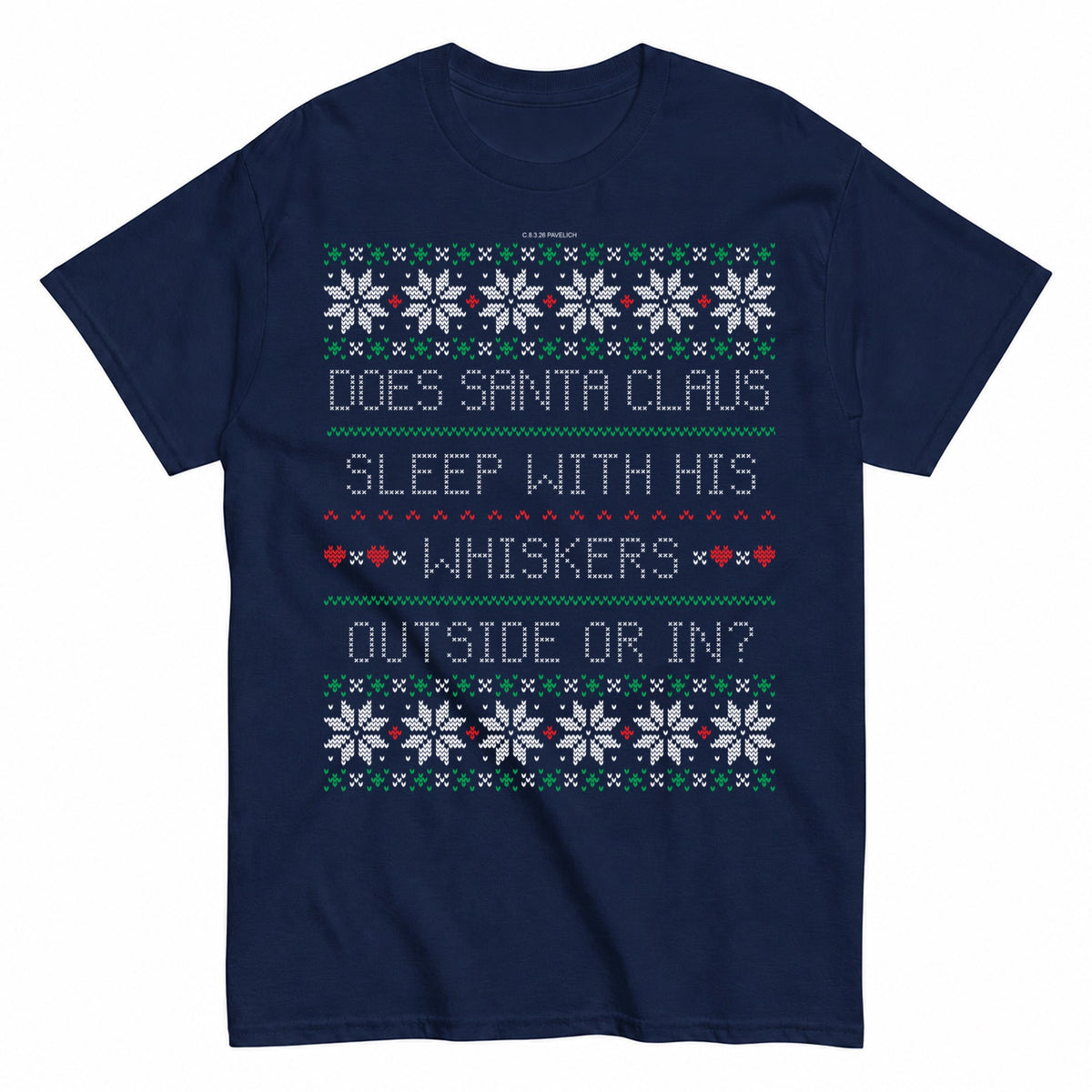 Whiskers Ugly Christmas Sweater T-Shirt - product view 4