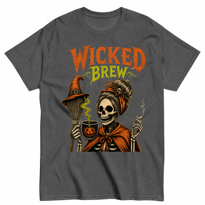 Wicked Brew Halloween Witch Halloween Shirt in Grey – product view