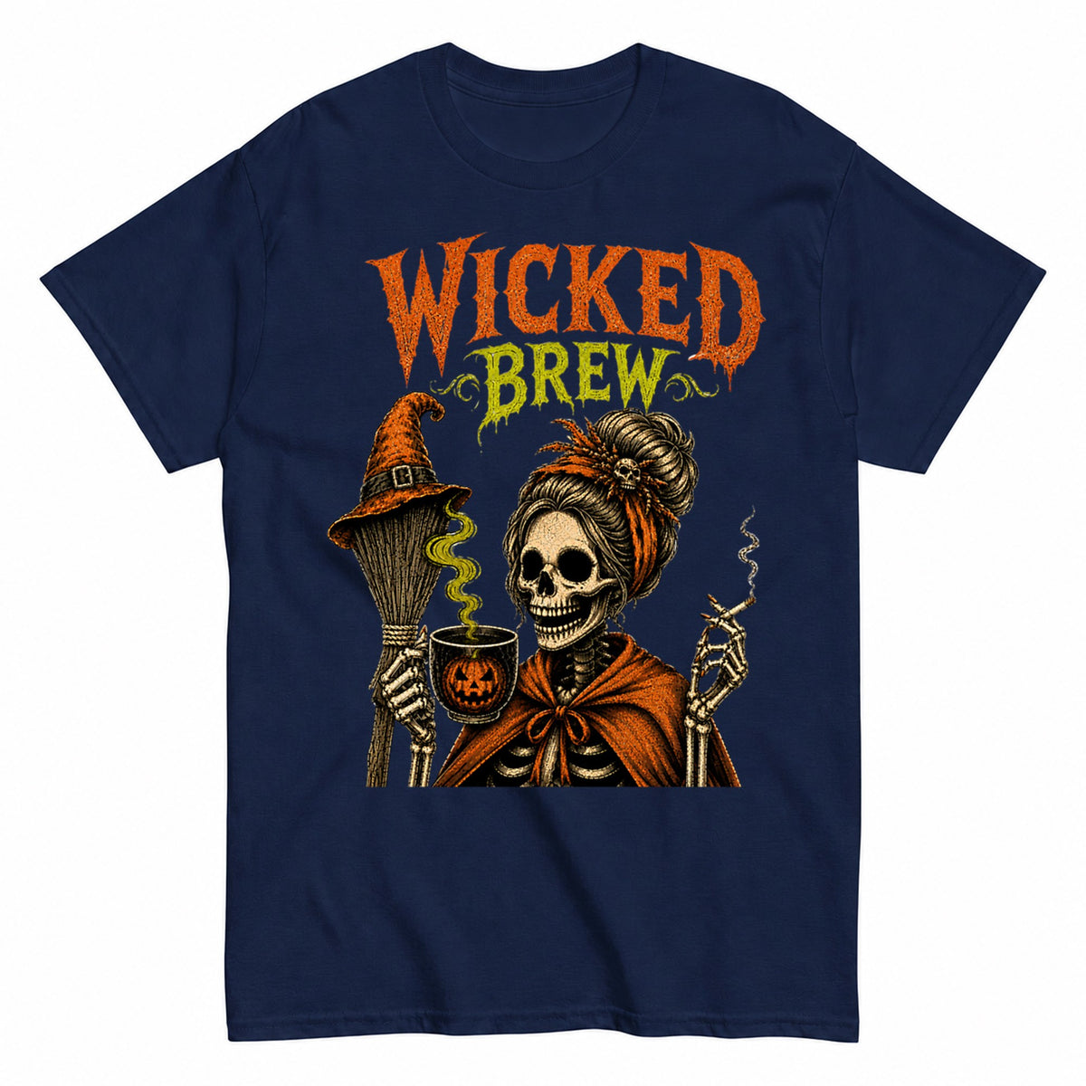 Wicked Brew Halloween Witch Halloween Shirt in Navy – product view