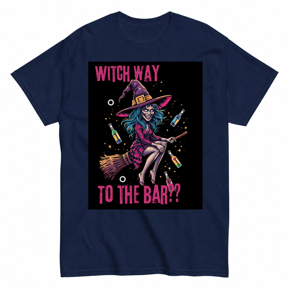 Witch Way Halloween Shirt in Navy – product view