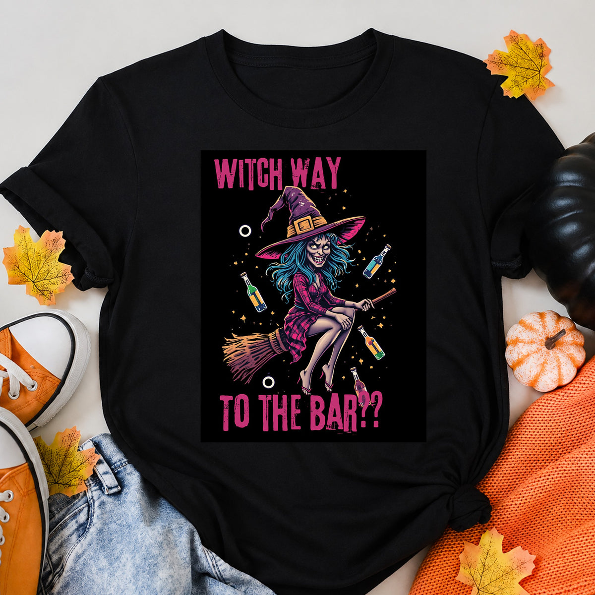 Witch Way Halloween Shirt in Black – alternate view