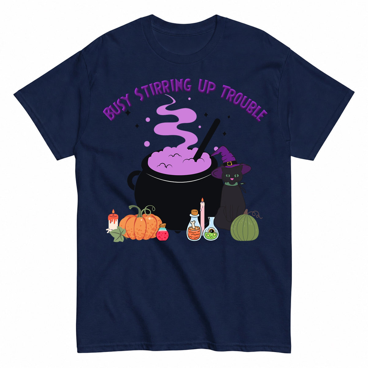 Witches Brew Halloween Shirt in Navy – product view