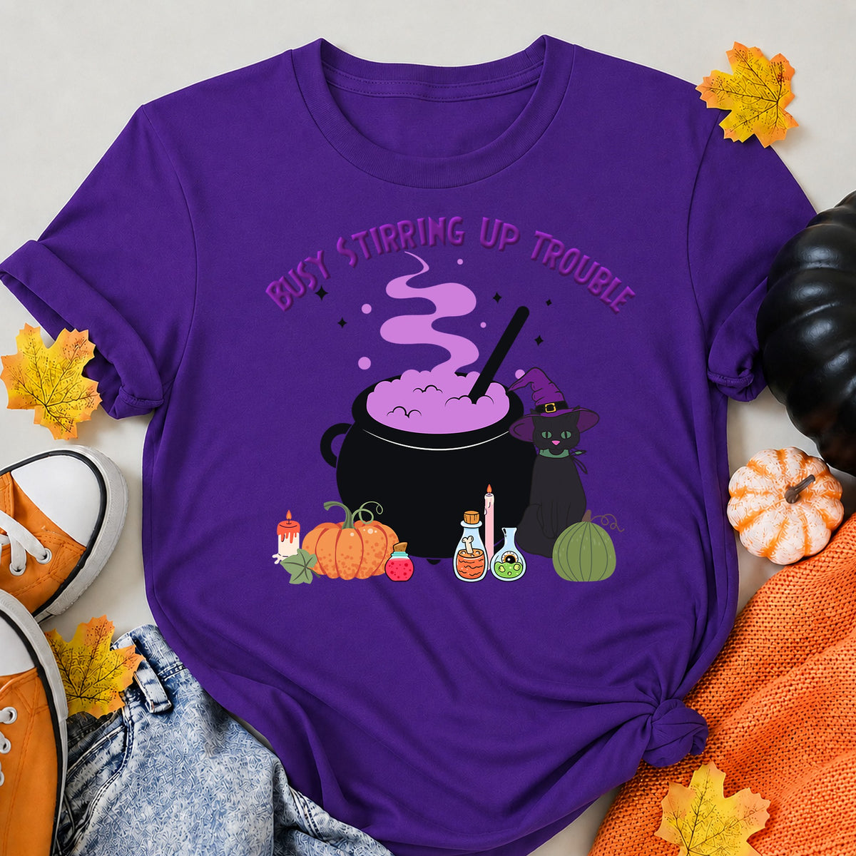 Witches Brew Halloween Shirt in Blue – alternate view