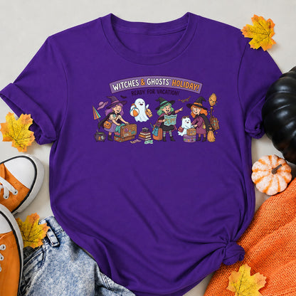 Witches Ghosts' Holiday Halloween Shirt in Blue – alternate view