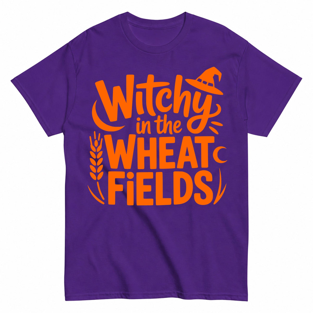 Witchy In The Wheat Fields Halloween Shirt in Blue – product view