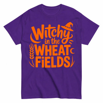 Witchy In The Wheat Fields Halloween Shirt in Blue – product view