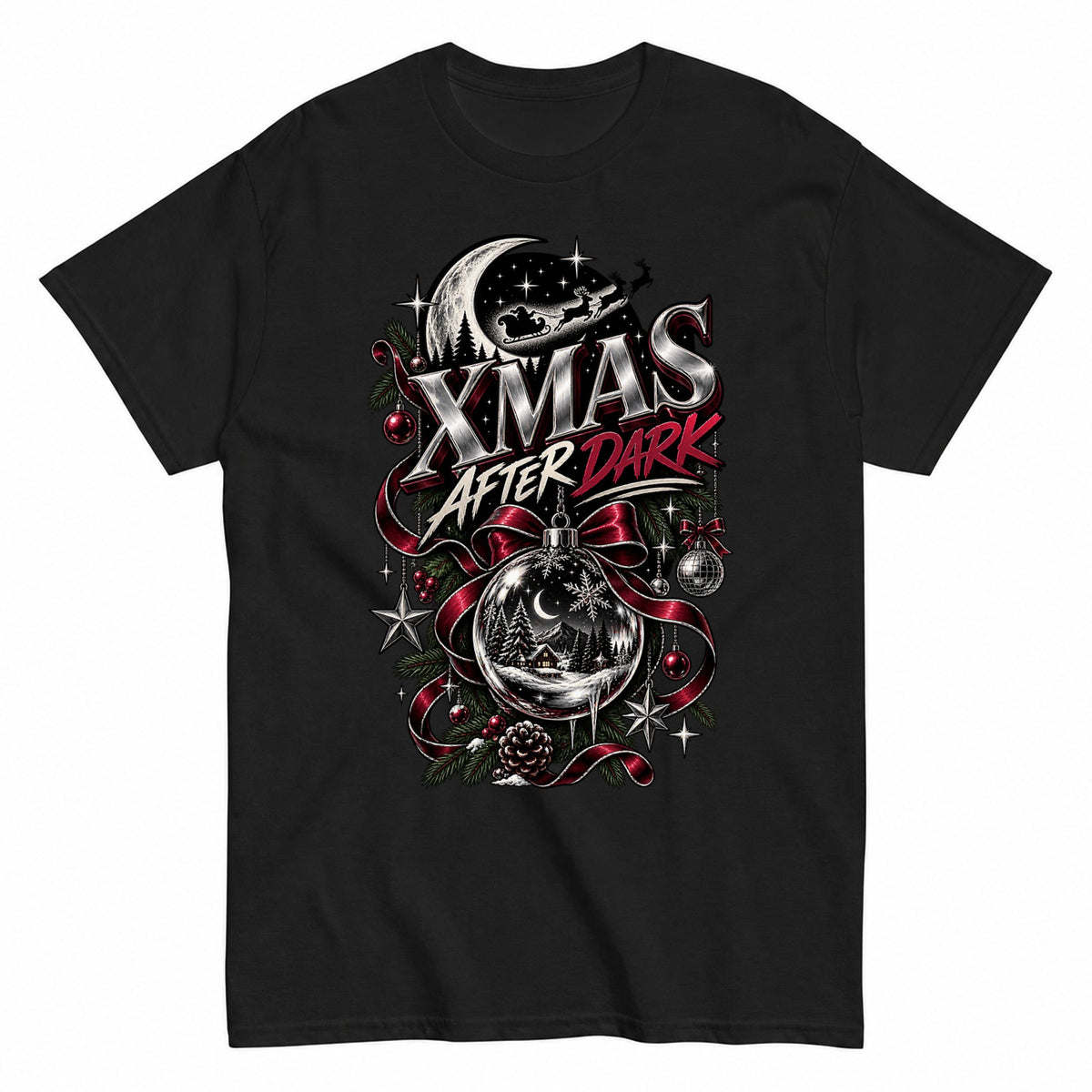 Xmas After Dark Gothic Luxury Christmas Night T-Shirt - product view 1
