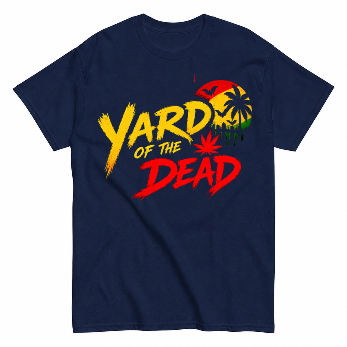 Yard Of The Dead - Reggae Horror Reggae Halloween Design Halloween Shirt in Navy – product view