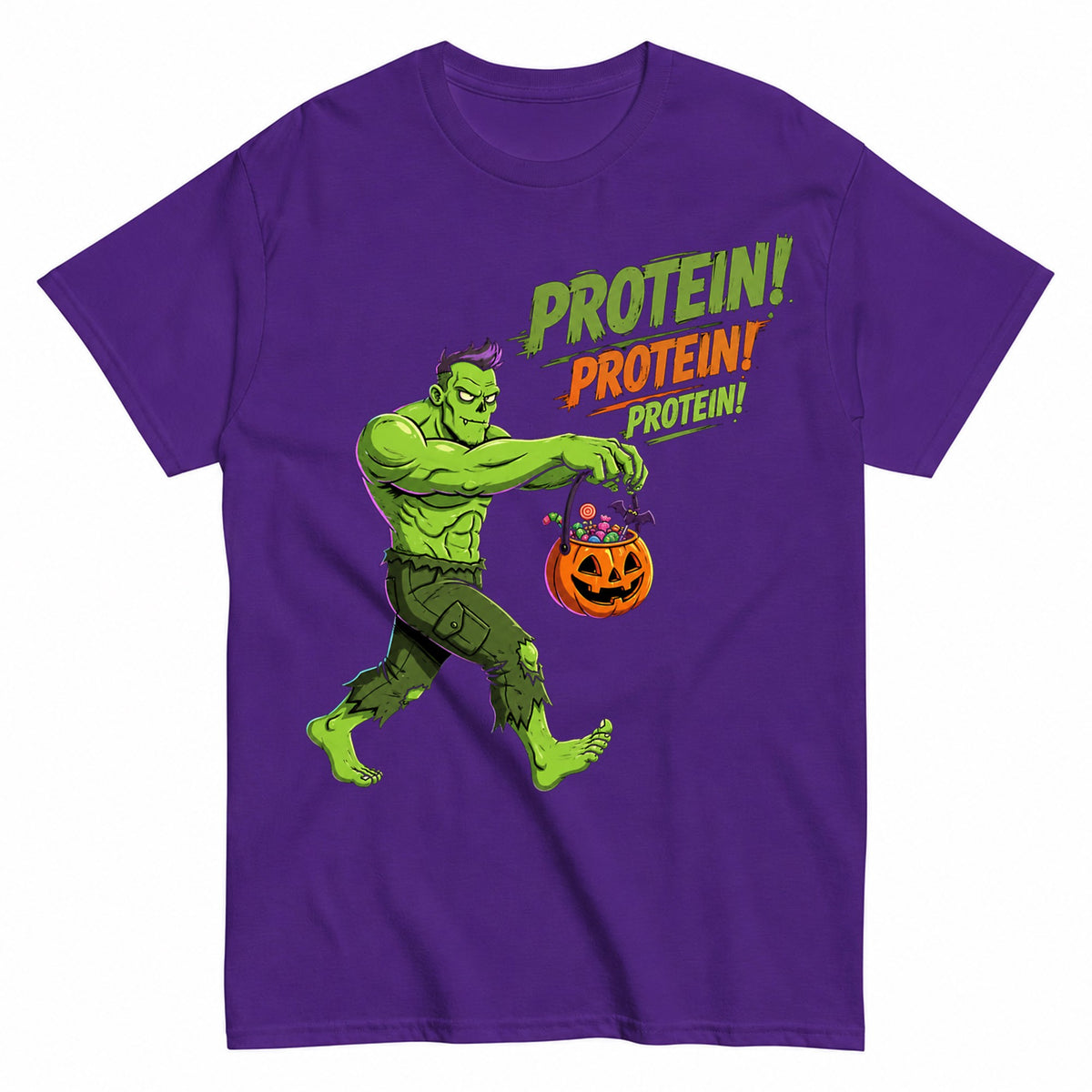 Zombie Protein Halloween Shirt in Blue – product view