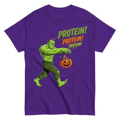 Zombie Protein Halloween Shirt in Blue – product view